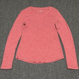 Eddie Bauer Women's Extra Long Sleeve Pullover Stretch Top Salmon Pink (Sz S)